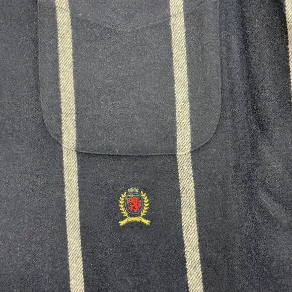 Vintage Tommy Hilfiger Nautical Racing Oars Wool Blend Button Down Men's Large - Picture 3 of 7